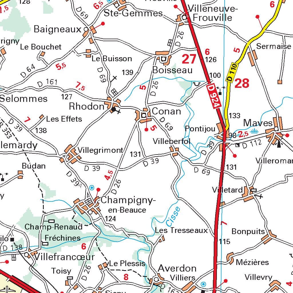 Carte départementale n° 318 - Loiret & Loir-et-Cher | Michelin carte routière Michelin