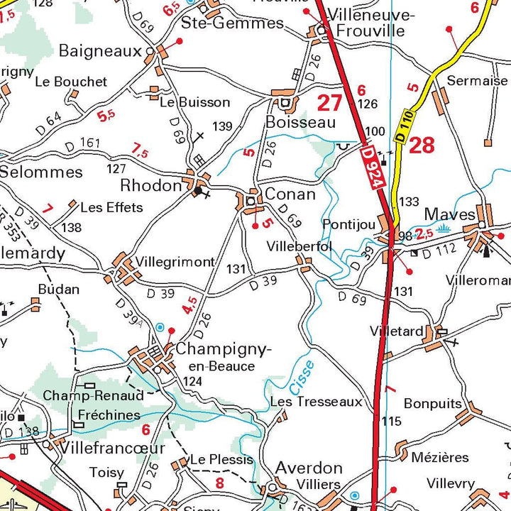 Carte départementale n° 318 - Loiret & Loir-et-Cher | Michelin carte pliée Michelin 