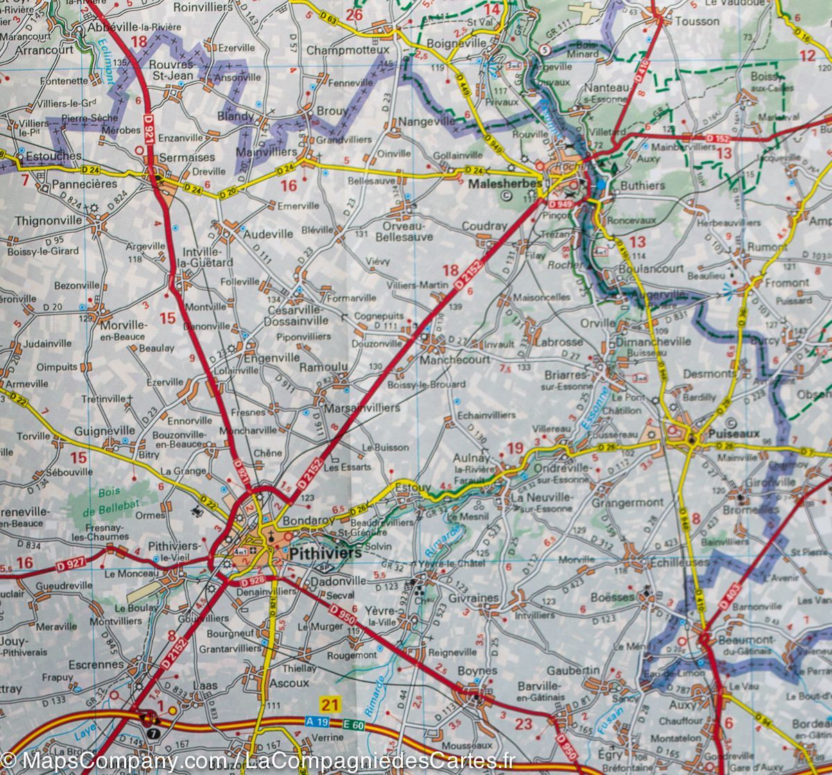 Carte départementale n° 318 - Loiret & Loir-et-Cher | Michelin carte routière Michelin