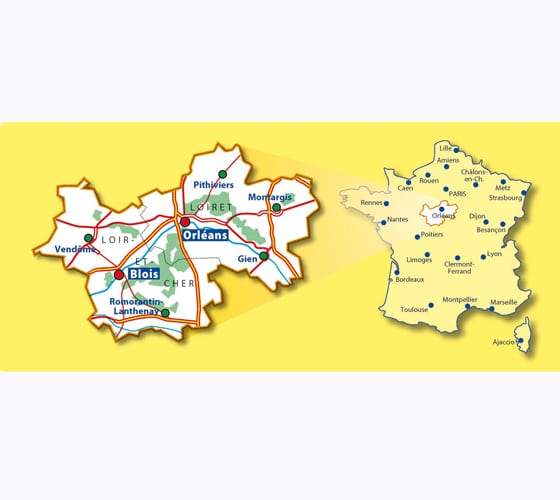 Carte départementale n° 318 - Loiret & Loir-et-Cher | Michelin carte routière Michelin