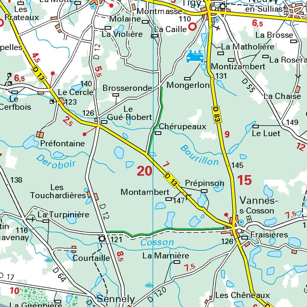 Carte départementale n° 318 - Loiret & Loir-et-Cher | Michelin carte pliée Michelin 