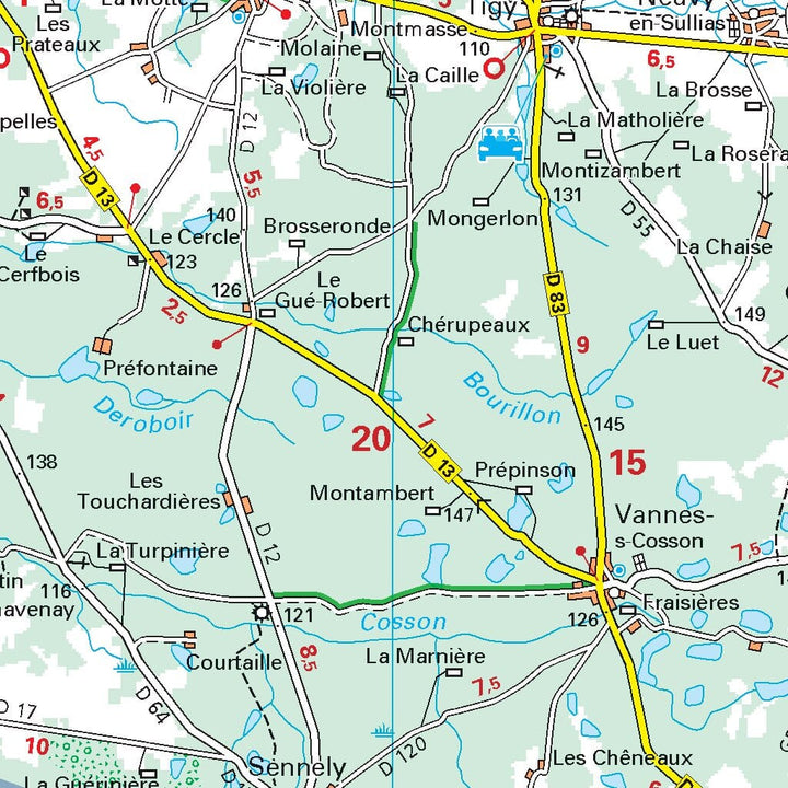 Carte départementale n° 318 - Loiret & Loir-et-Cher | Michelin carte pliée Michelin 