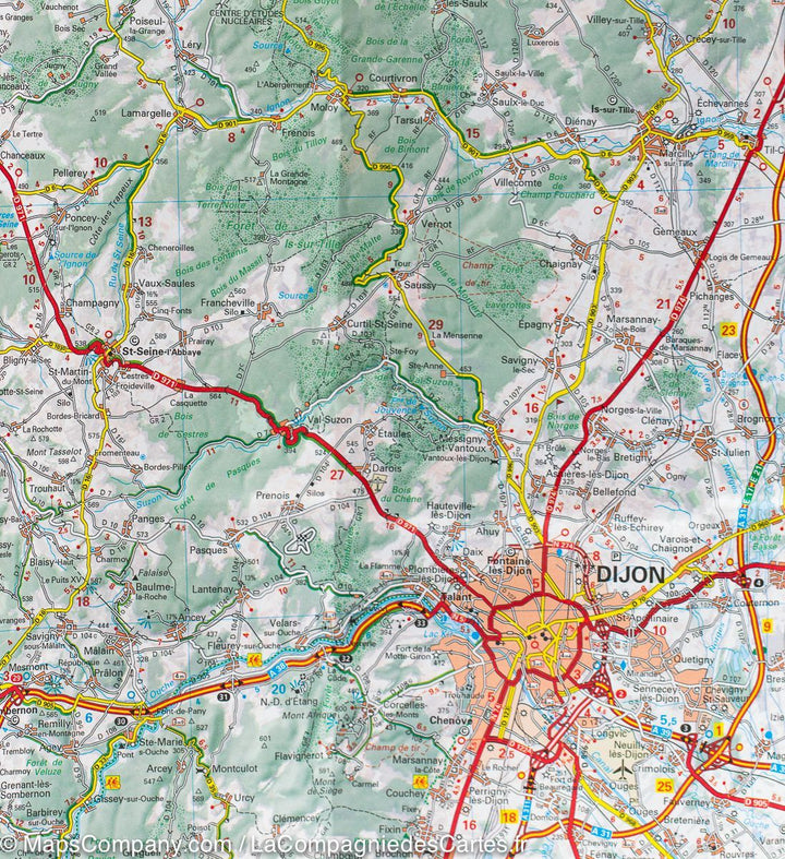 Carte départementale n° 320 - Côte d'Or & Saône-et-Loire | Michelin carte pliée Michelin 