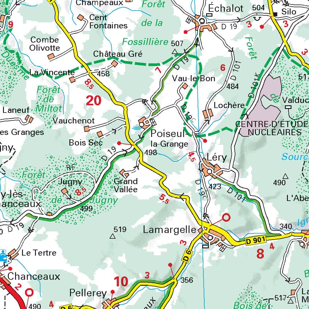 Carte départementale n° 320 - Côte d'Or & Saône-et-Loire | Michelin carte routière Michelin