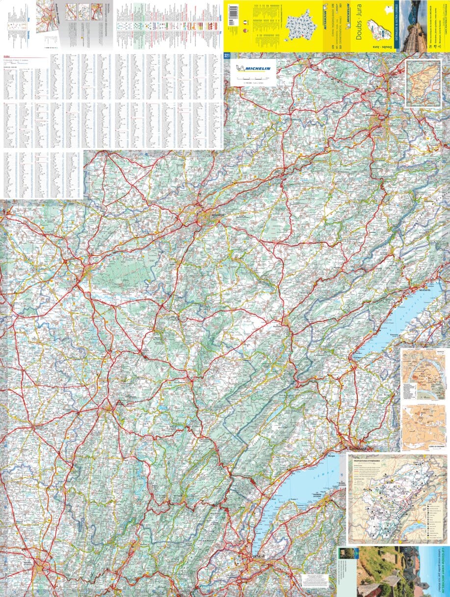 Carte départementale n° 321 - Doubs, Jura | Michelin carte pliée Michelin 
