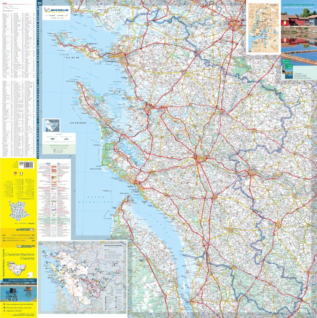 Carte départementale n° 324 - Charente & Charente-Maritime | Michelin carte routière Michelin