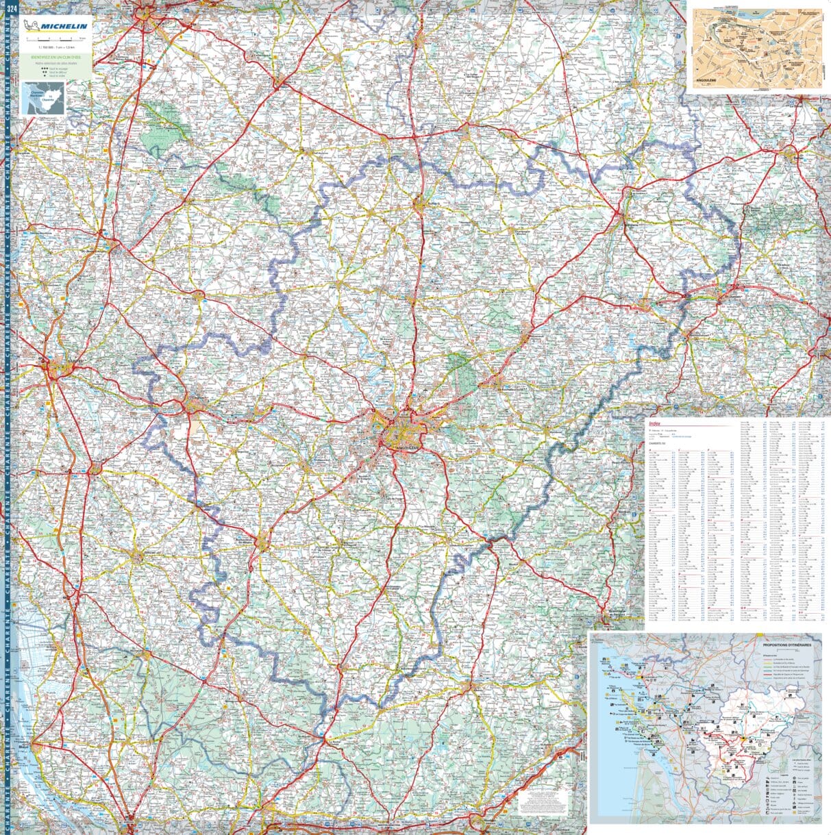Carte départementale n° 324 - Charente & Charente-Maritime | Michelin carte routière Michelin