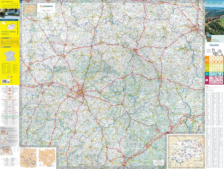 Carte départementale n° 325 - Creuse & Haute-Vienne | Michelin carte pliée Michelin 