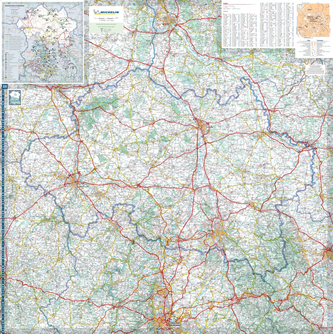 Carte départementale n° 326 - Allier & Puy-de-Dôme | Michelin carte pliée Michelin 