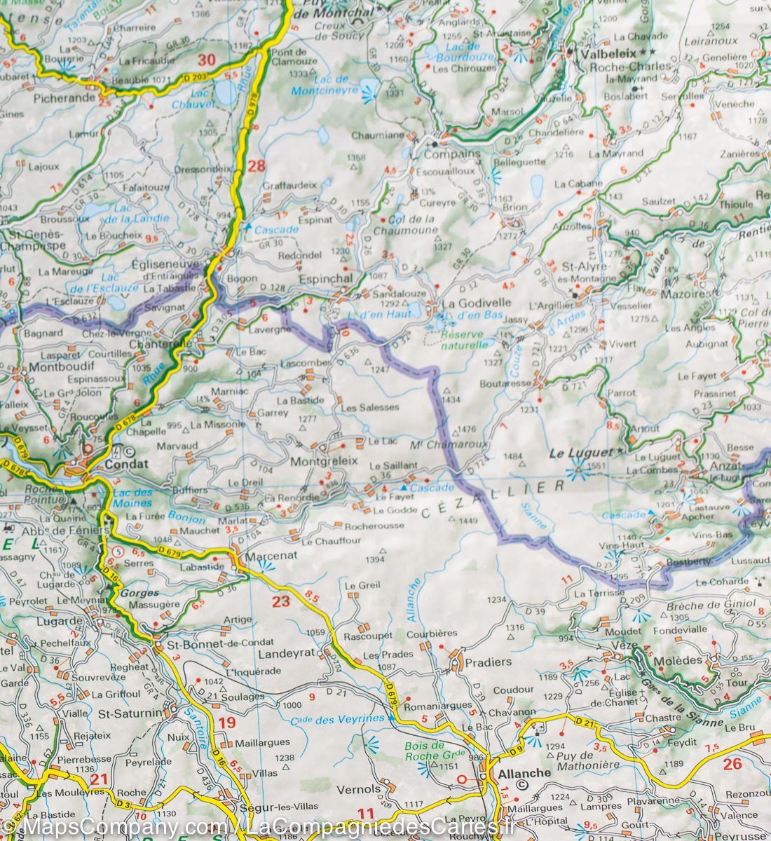 Carte départementale n° 326 - Allier & Puy-de-Dôme | Michelin carte routière Michelin