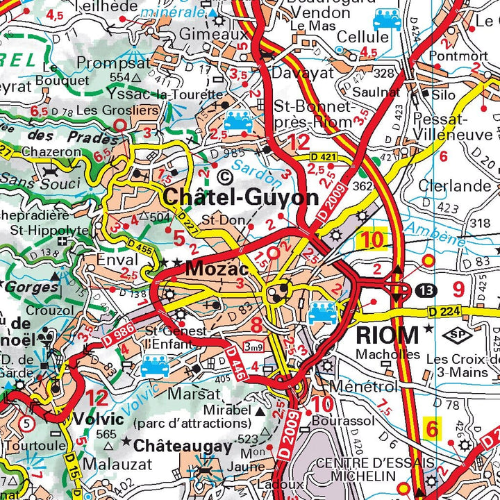 Carte départementale n° 326 - Allier & Puy-de-Dôme | Michelin carte pliée Michelin 