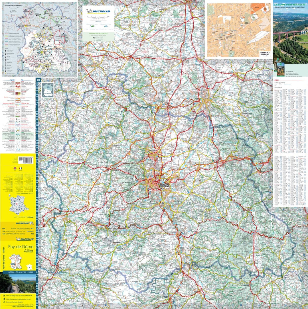Carte départementale n° 326 - Allier & Puy-de-Dôme | Michelin carte pliée Michelin 