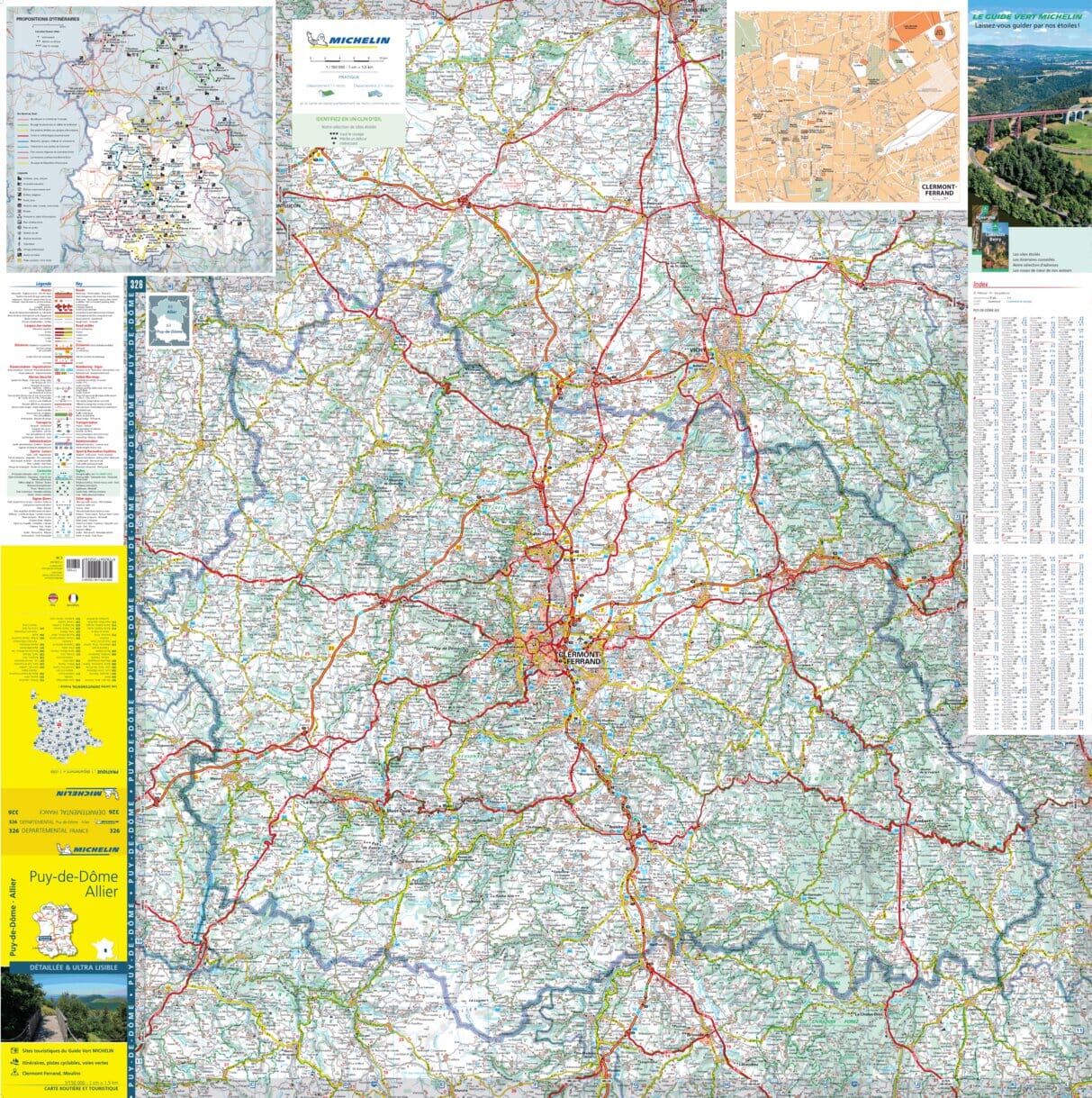 Carte départementale n° 326 - Allier & Puy-de-Dôme | Michelin carte routière Michelin