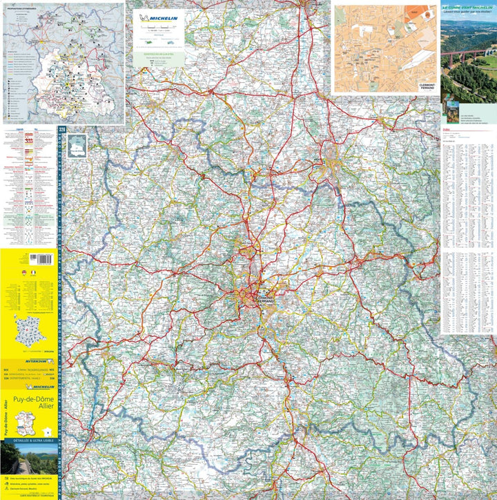 Carte départementale n° 326 - Allier & Puy-de-Dôme | Michelin carte pliée Michelin 