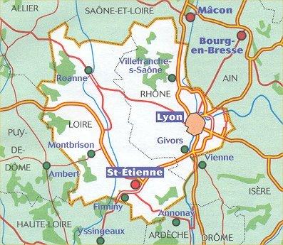 Carte départementale n° 327 - Loire & Rhône | Michelin carte routière Michelin