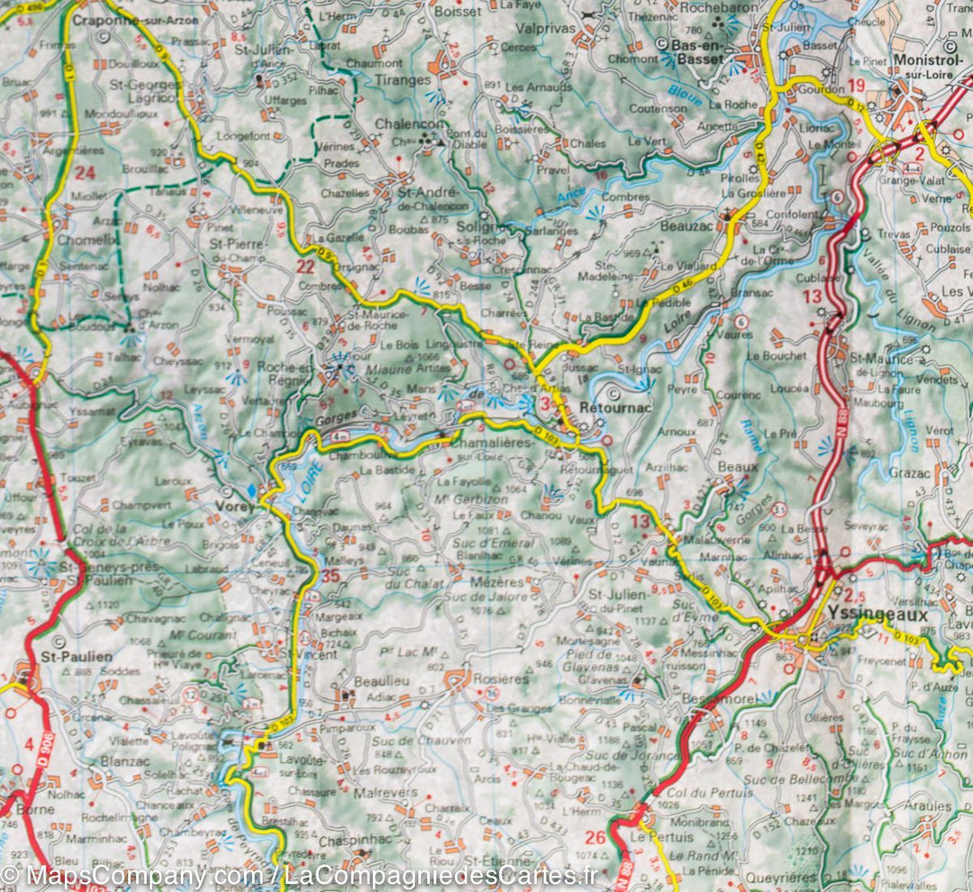 Carte départementale n° 327 - Loire & Rhône | Michelin carte pliée Michelin 