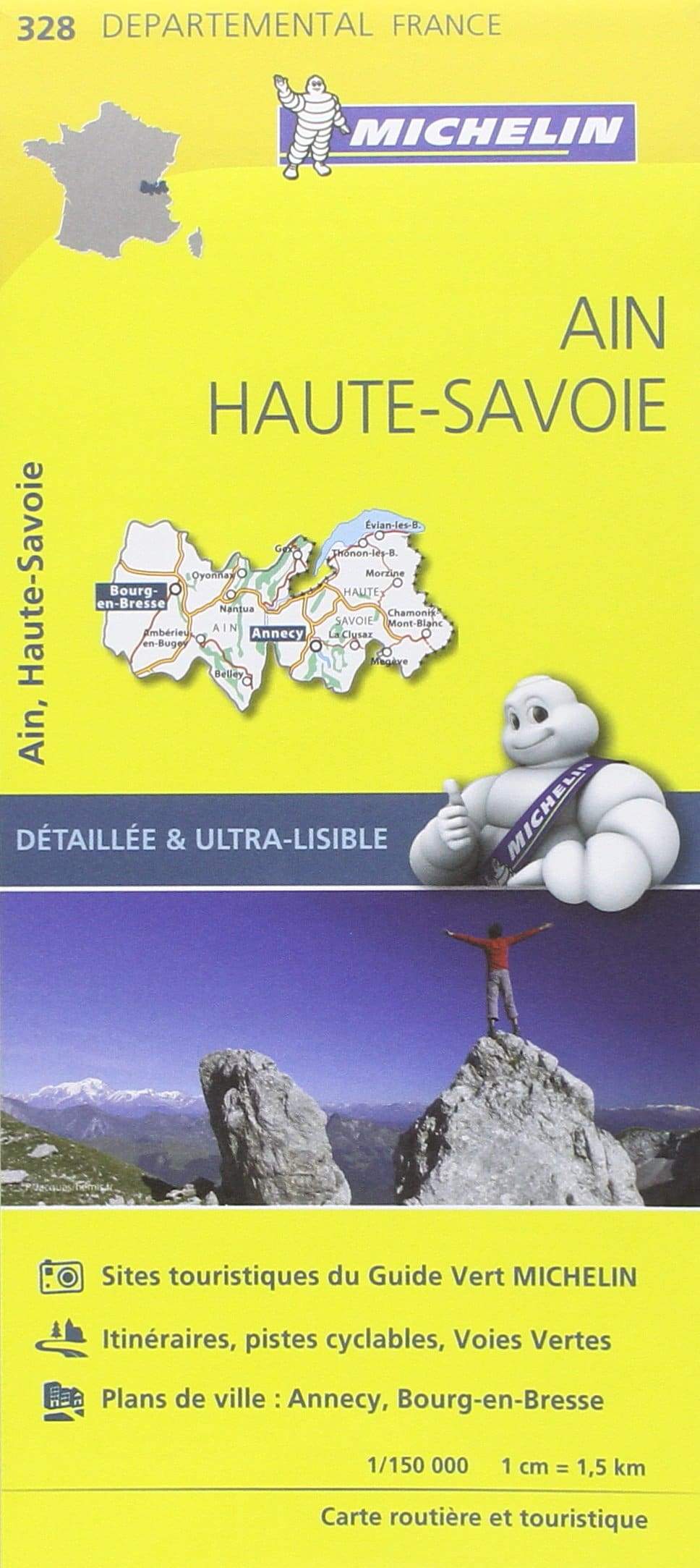 Carte départementale n° 328 - Ain & Haute-Savoie | Michelin carte routière Michelin