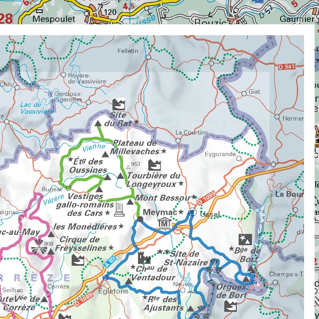 Carte départementale n° 329 - Corrèze & Dordogne | Michelin carte routière Michelin