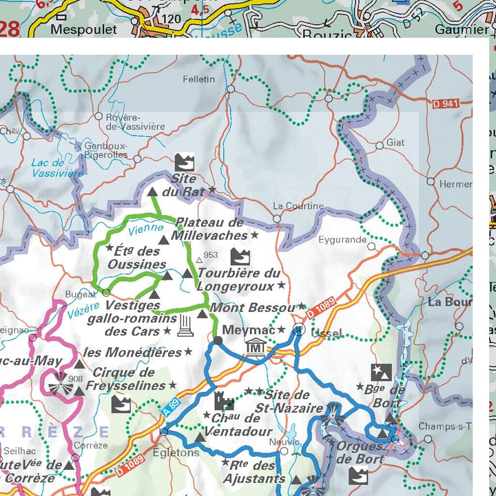 Carte départementale n° 329 - Corrèze & Dordogne | Michelin carte pliée Michelin 