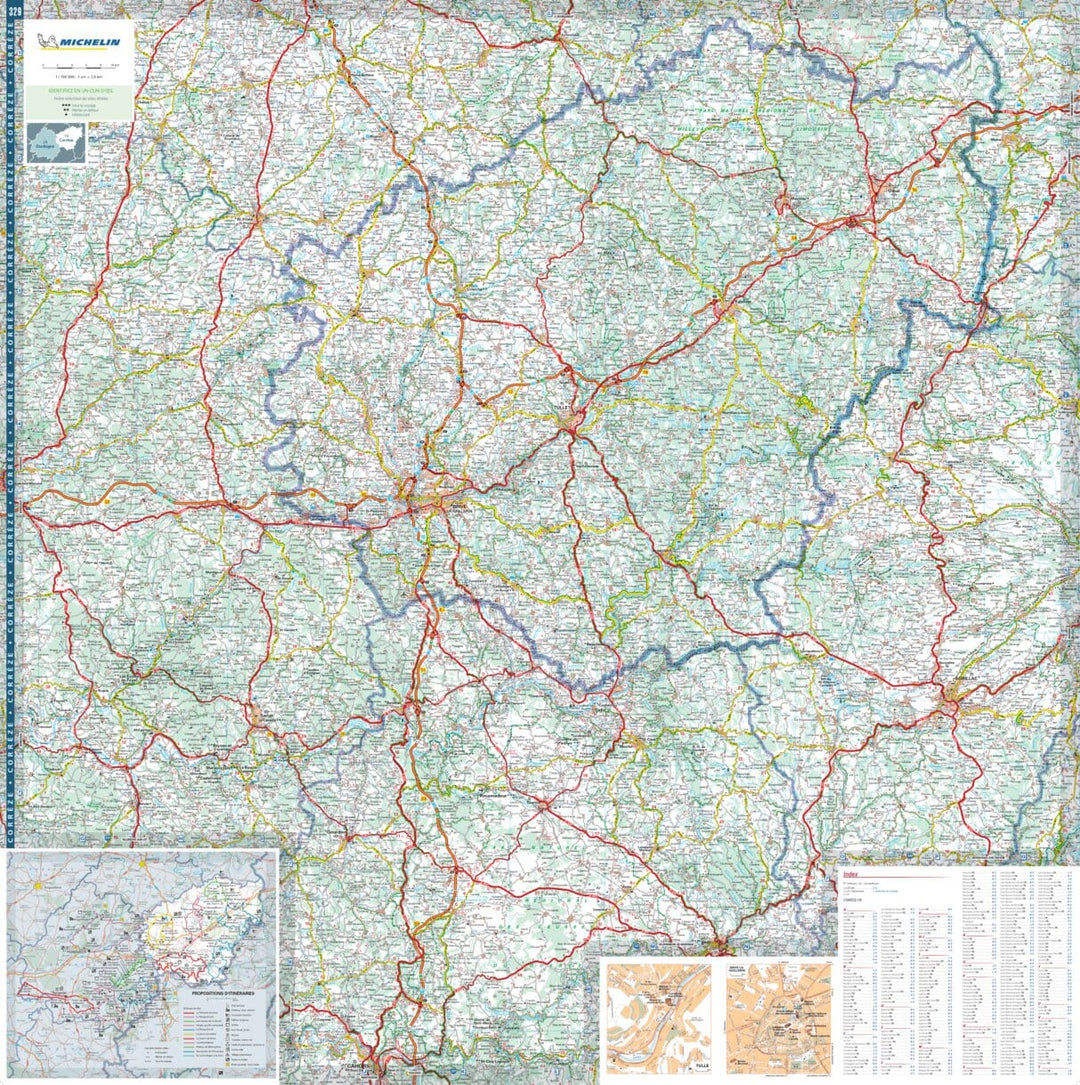 Carte départementale n° 329 - Corrèze & Dordogne | Michelin carte pliée Michelin 