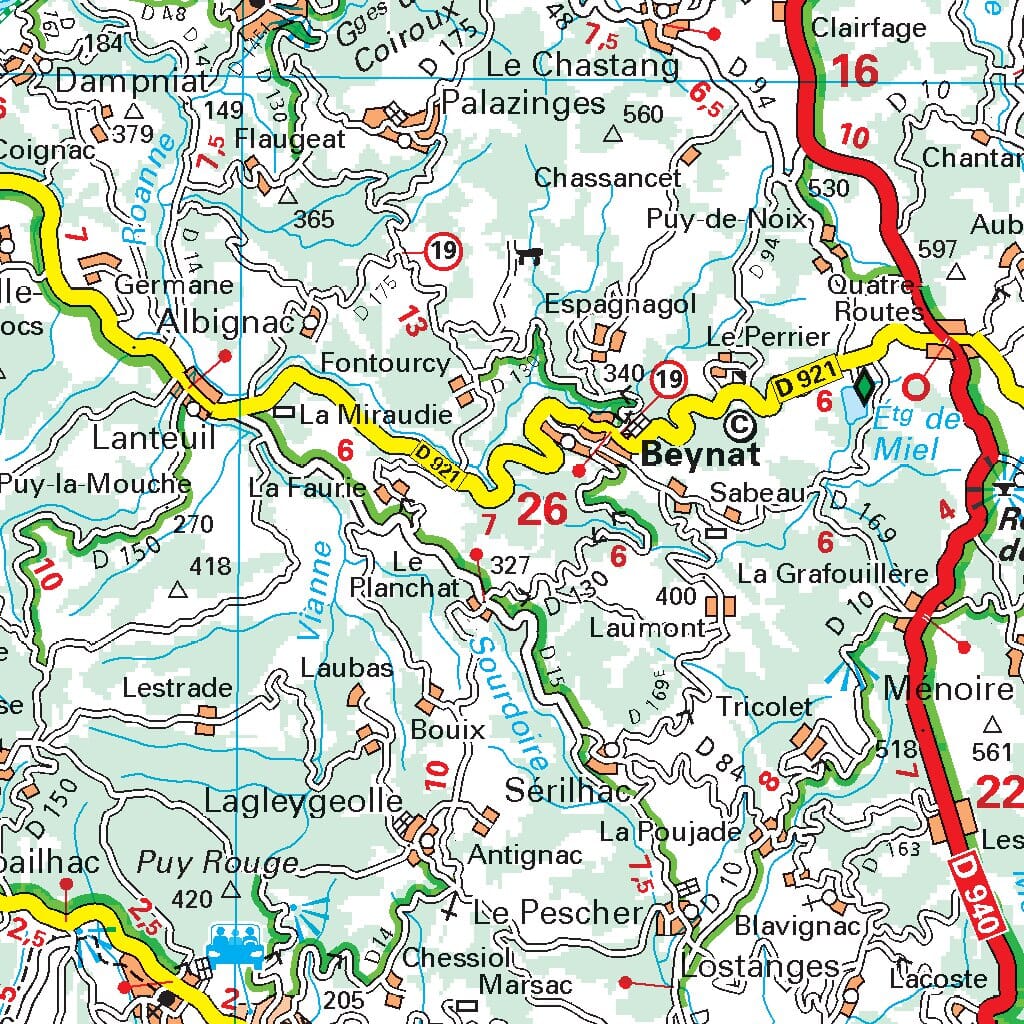Carte départementale n° 329 - Corrèze & Dordogne | Michelin carte routière Michelin