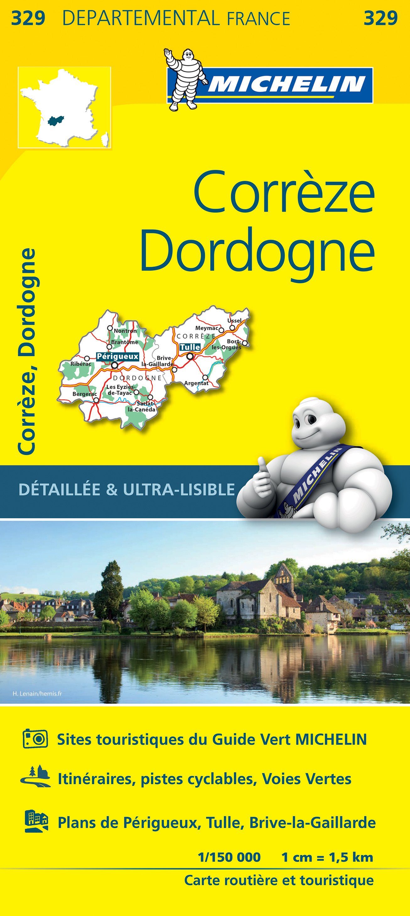 Carte départementale n° 329 - Corrèze & Dordogne | Michelin carte routière Michelin Default Title