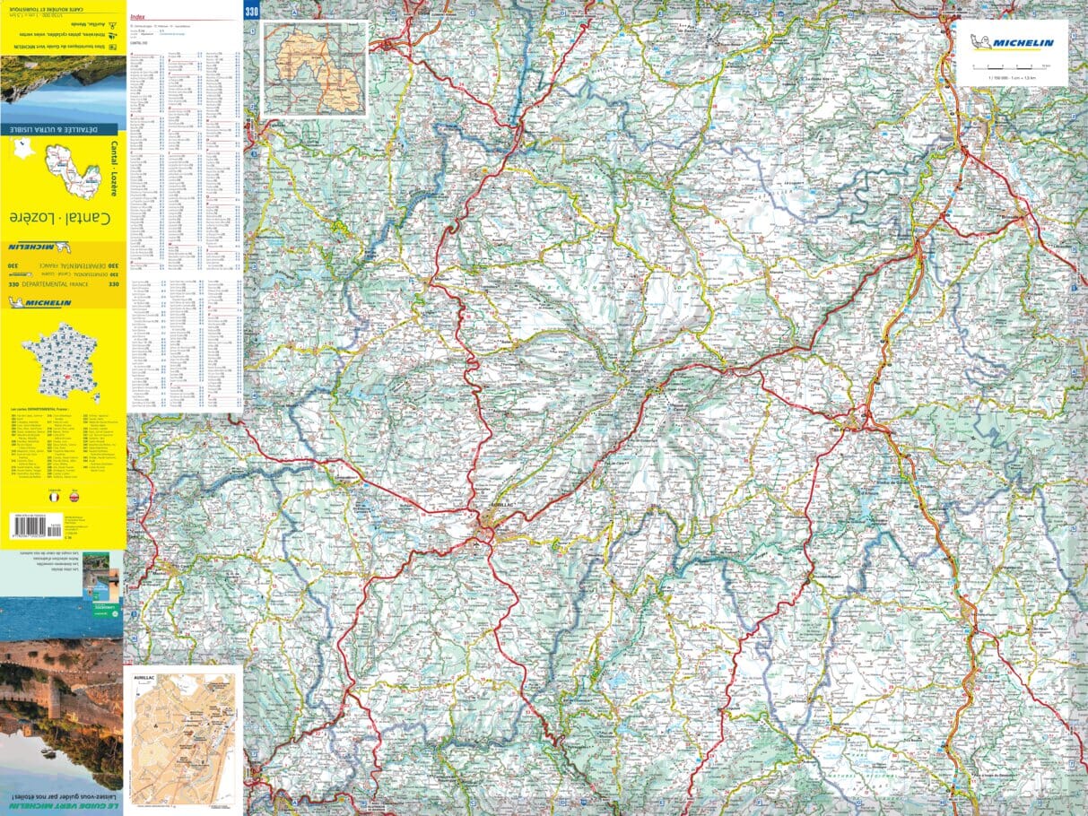 Carte départementale n° 330 - Cantal & Lozère | Michelin carte routière Michelin