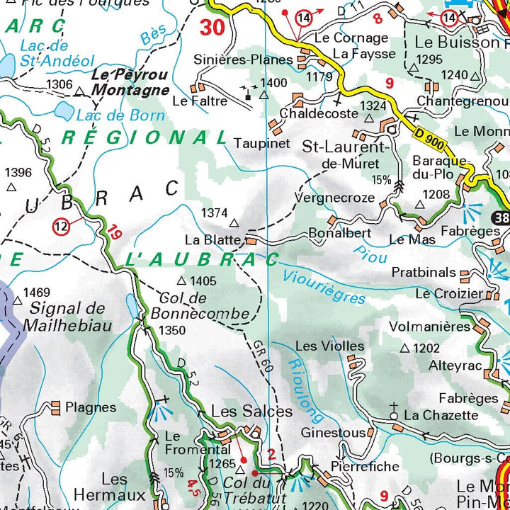Carte départementale n° 330 - Cantal & Lozère | Michelin carte pliée Michelin 