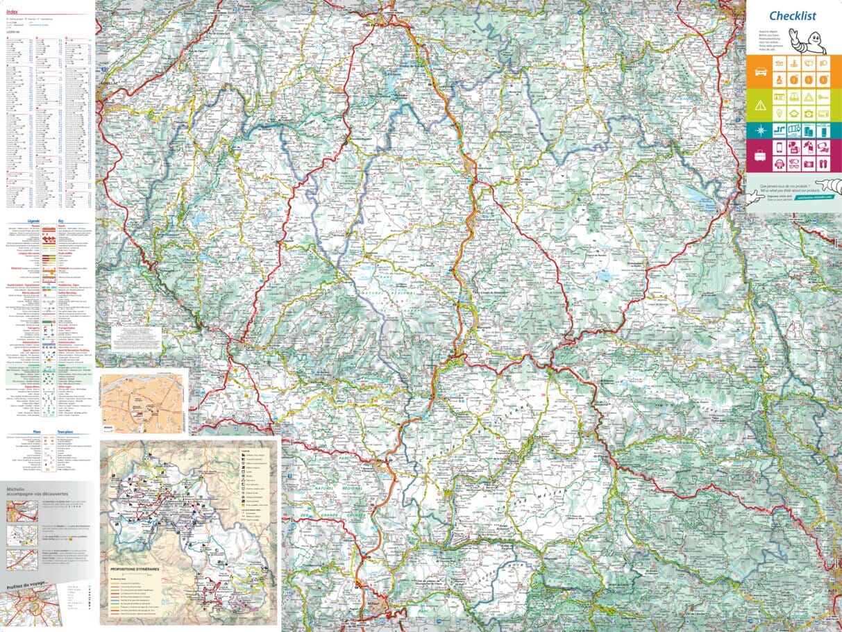 Carte départementale n° 330 - Cantal & Lozère | Michelin carte routière Michelin