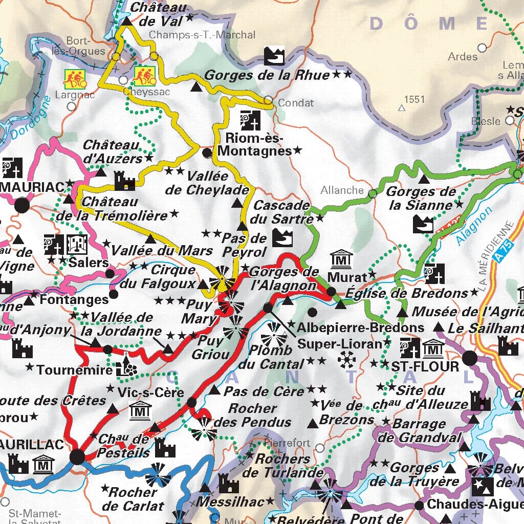 Carte départementale n° 330 - Cantal & Lozère | Michelin carte routière Michelin