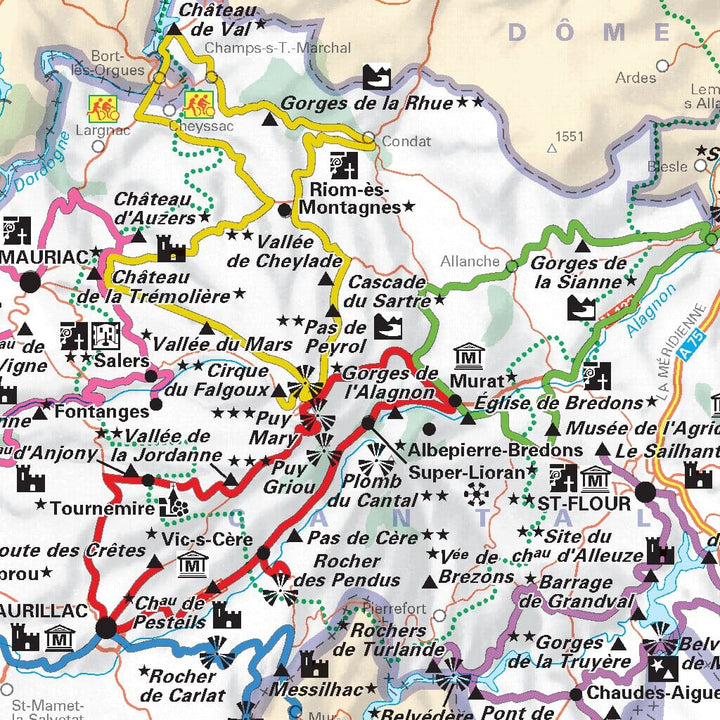 Carte départementale n° 330 - Cantal & Lozère | Michelin carte pliée Michelin 