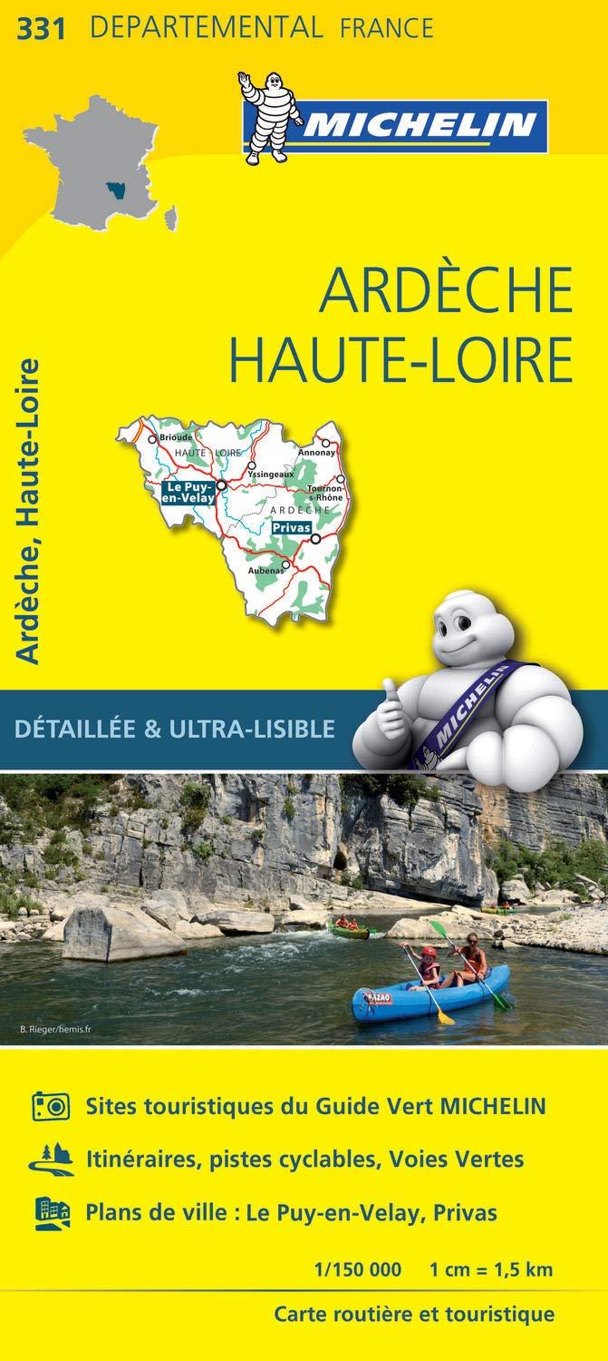 Carte départementale n° 331 - Ardèche & Haute-Loire | Michelin carte routière Michelin