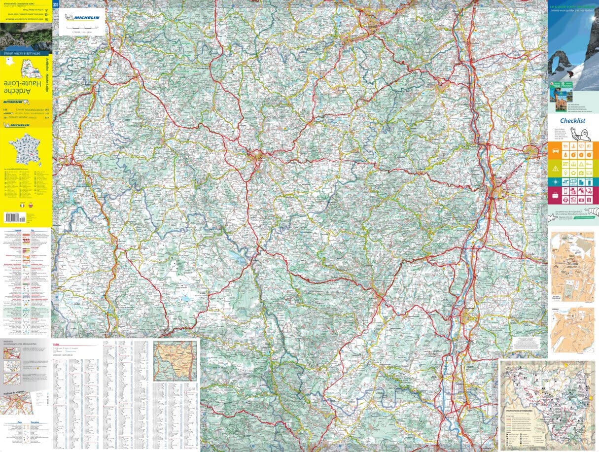 Carte départementale n° 331 - Ardèche & Haute-Loire | Michelin carte routière Michelin