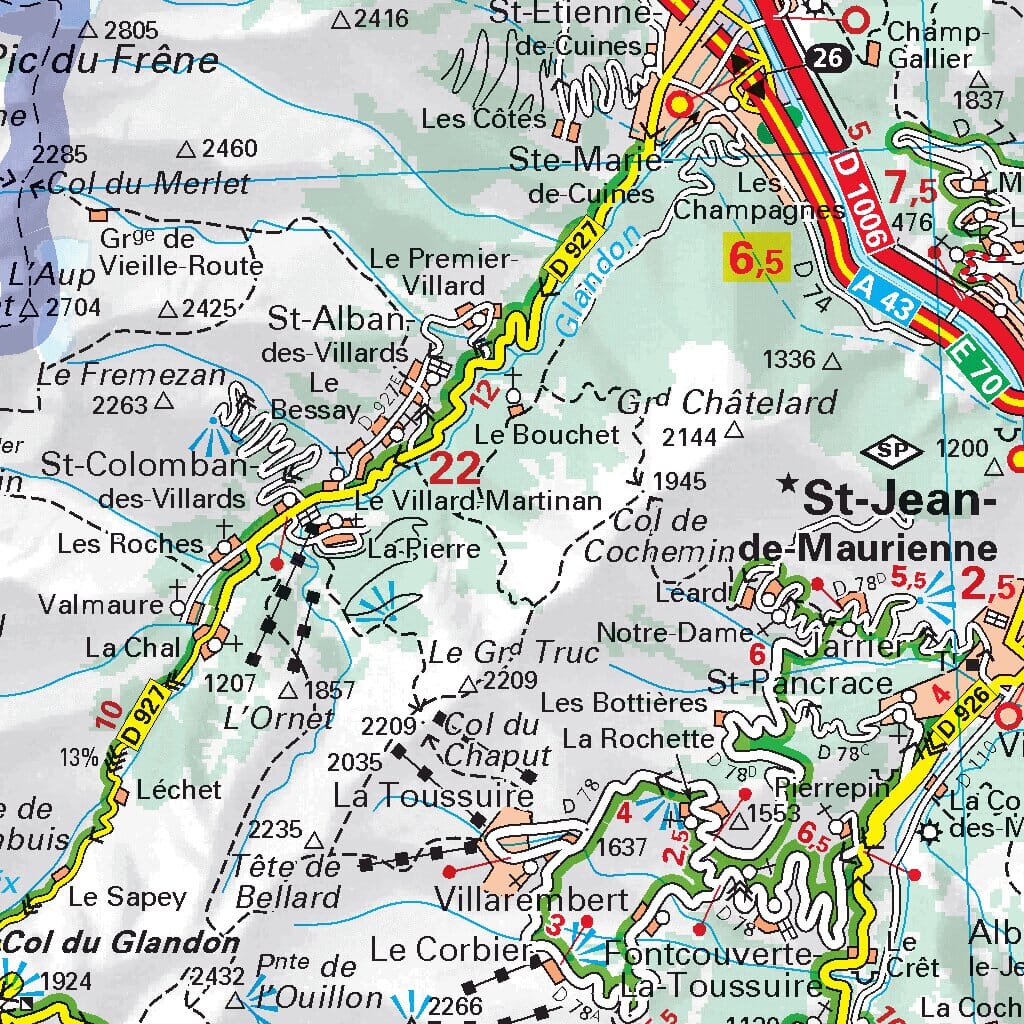 Carte départementale n° 333 - Isère & Savoie | Michelin carte routière Michelin