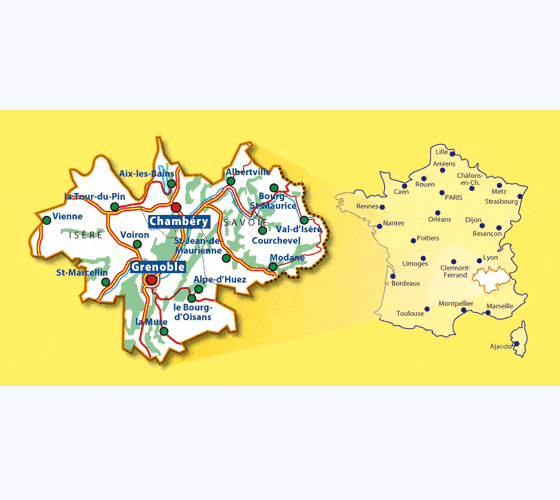 Carte départementale n° 333 - Isère & Savoie | Michelin carte routière Michelin