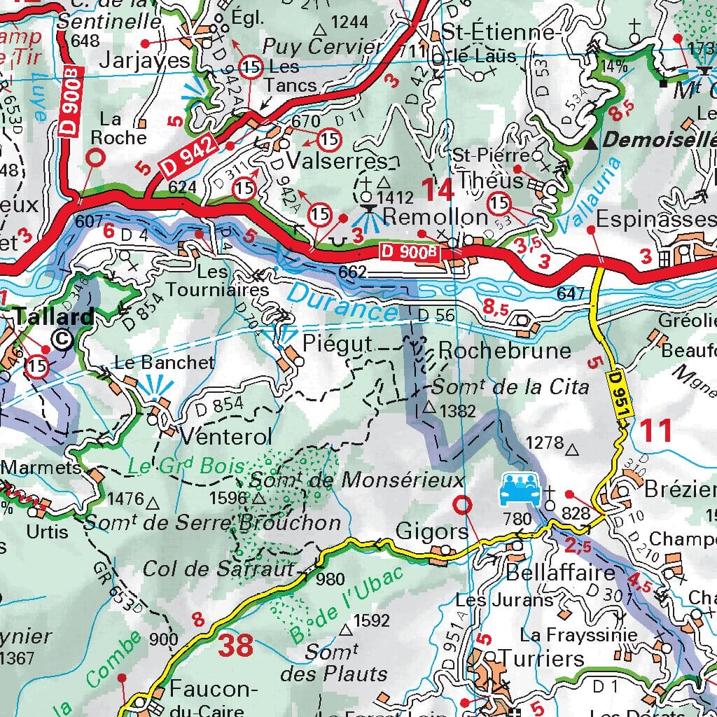 Carte départementale n° 334 - Alpes-de-Haute-Provence & Hautes-Alpes | Michelin carte routière Michelin