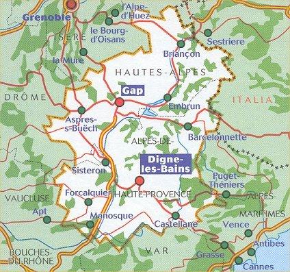 Carte départementale n° 334 - Alpes-de-Haute-Provence & Hautes-Alpes | Michelin carte routière Michelin
