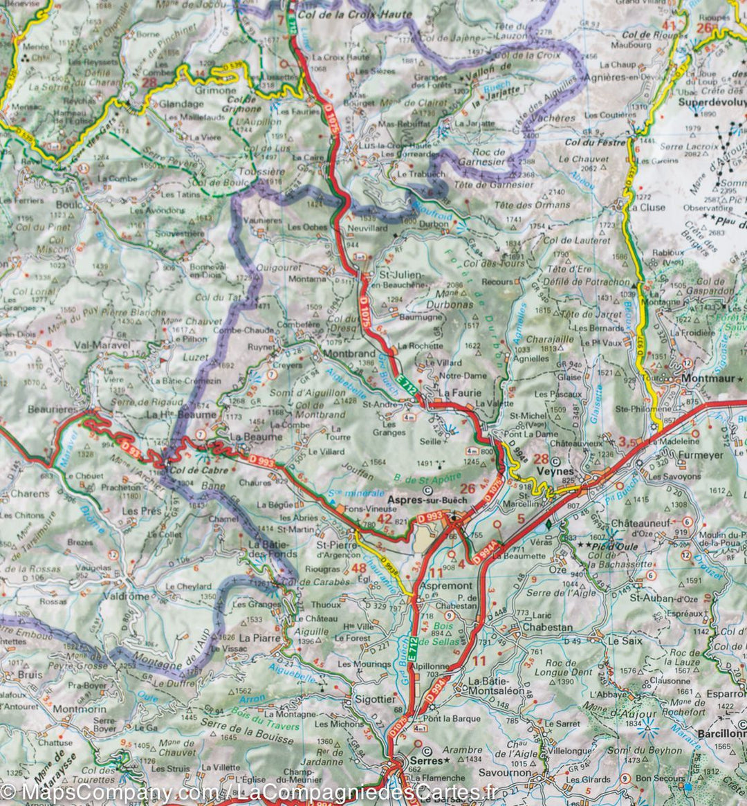 Carte départementale n° 334 - Alpes-de-Haute-Provence & Hautes-Alpes | Michelin carte pliée Michelin 