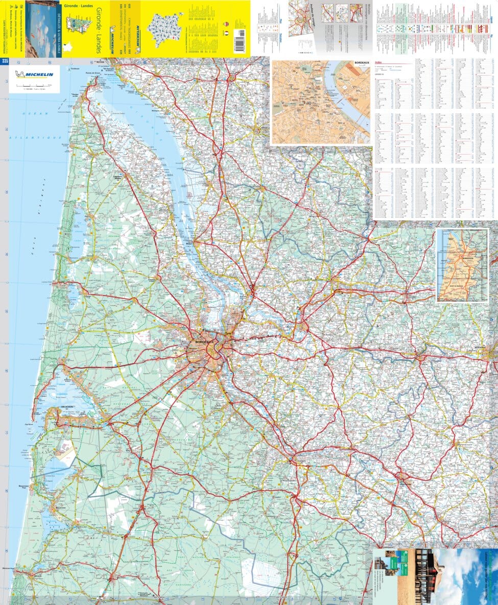 Carte départementale n° 335 - Gironde & Landes | Michelin carte pliée Michelin 