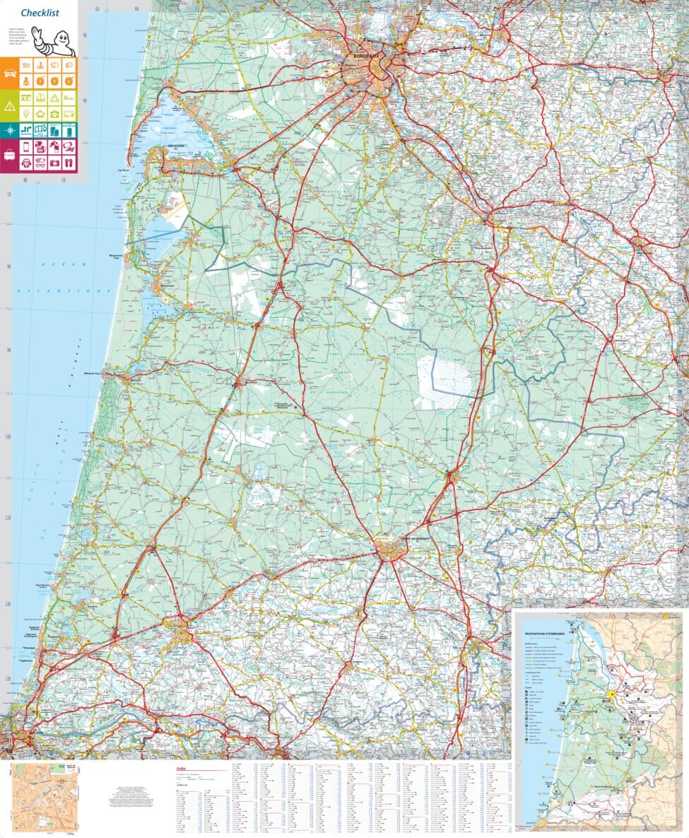 Carte départementale n° 335 - Gironde & Landes | Michelin carte routière Michelin