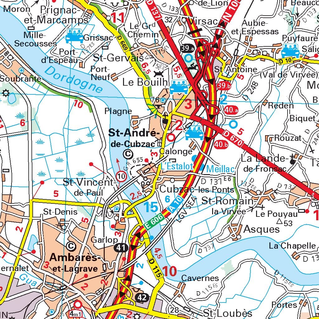 Carte départementale n° 335 - Gironde & Landes | Michelin carte routière Michelin