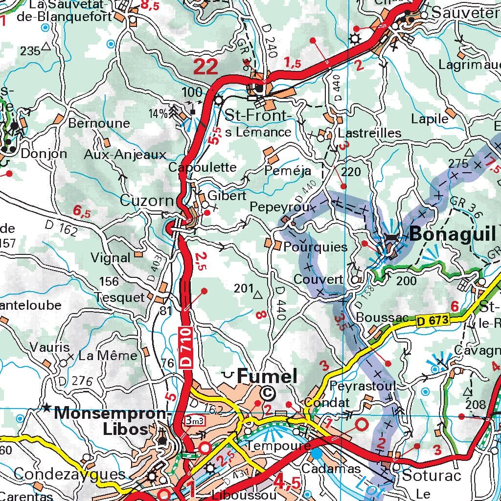 Carte départementale n° 336 - Gers & Lot-et-Garonne | Michelin carte routière Michelin