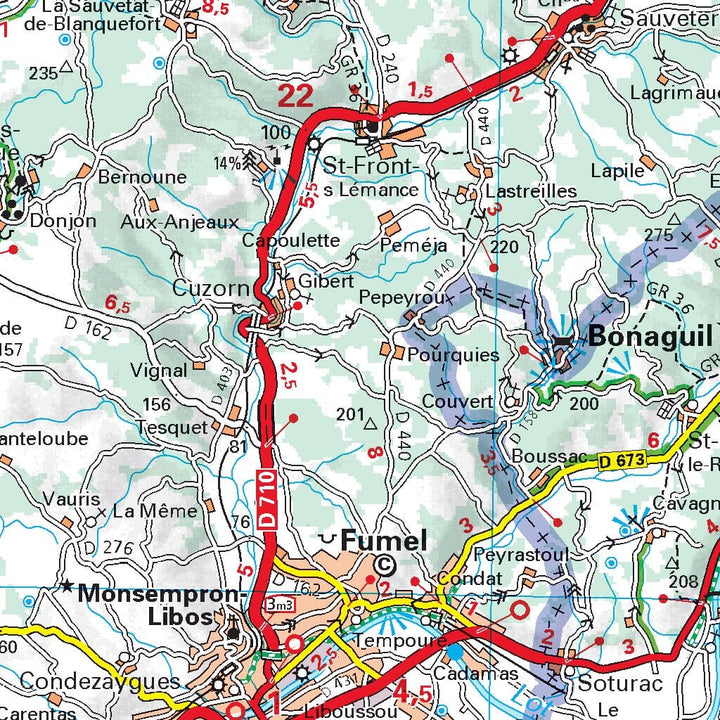 Carte départementale n° 336 - Gers & Lot-et-Garonne | Michelin carte pliée Michelin 