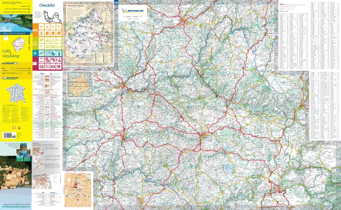 Carte départementale n° 338 - Aveyron & Tarn | Michelin carte routière Michelin
