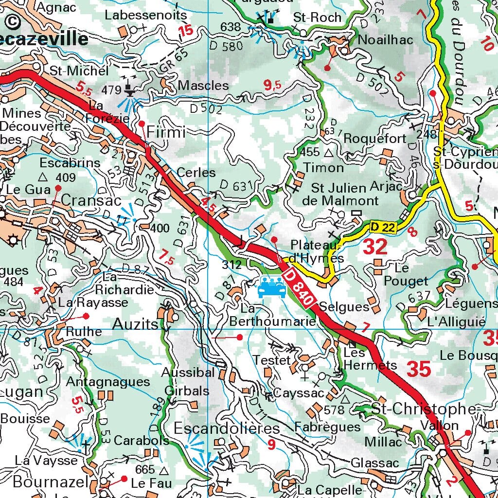 Carte départementale n° 338 - Aveyron & Tarn | Michelin carte routière Michelin