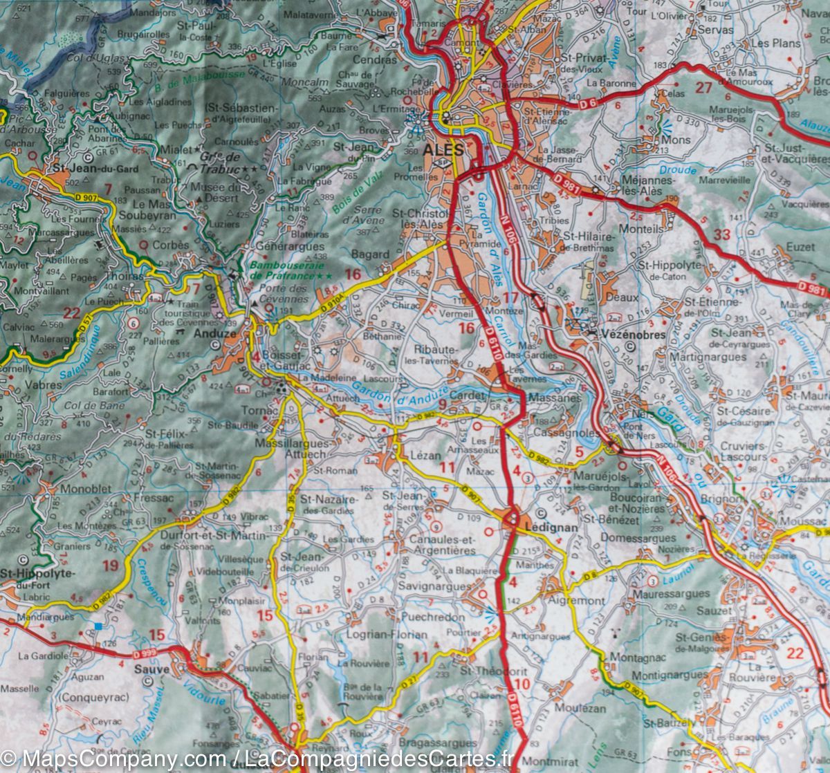 Carte départementale n° 339 - Gard & Hérault | Michelin carte routière Michelin