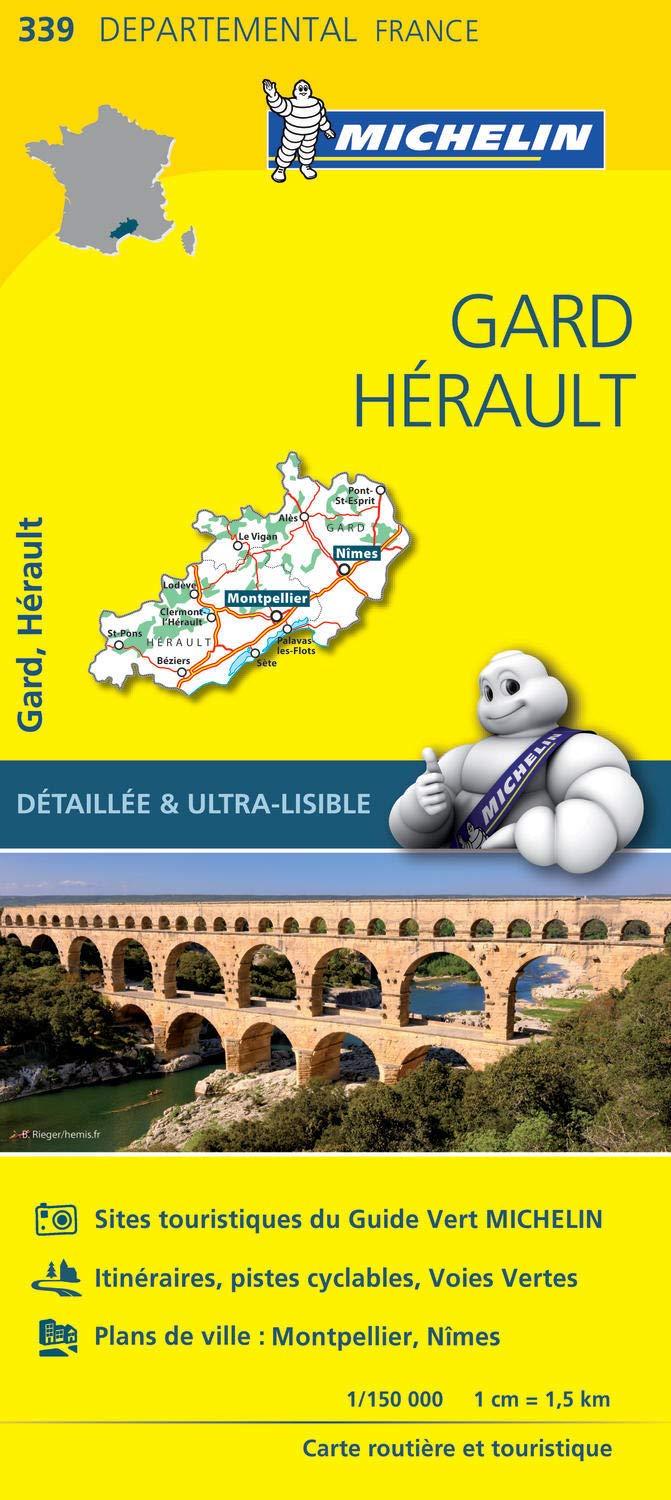 Carte départementale n° 339 - Gard & Hérault | Michelin carte routière Michelin