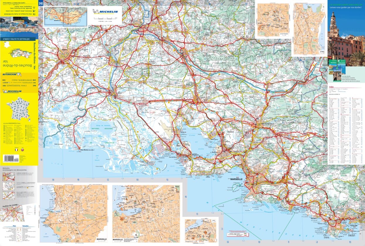 Carte départementale n° 340 - Bouches-du-Rhône & Var | Michelin carte routière Michelin