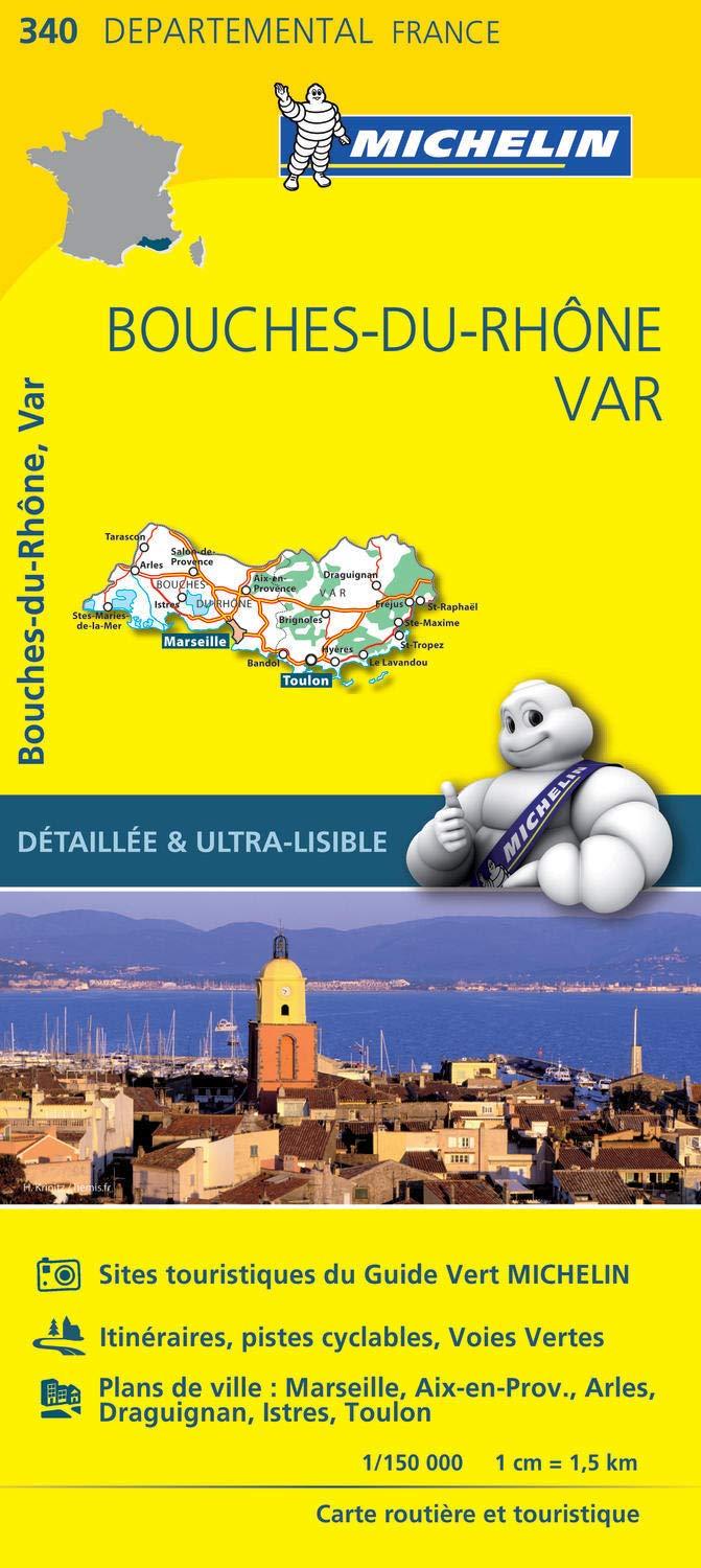 Carte départementale n° 340 - Bouches-du-Rhône & Var | Michelin carte pliée Michelin 