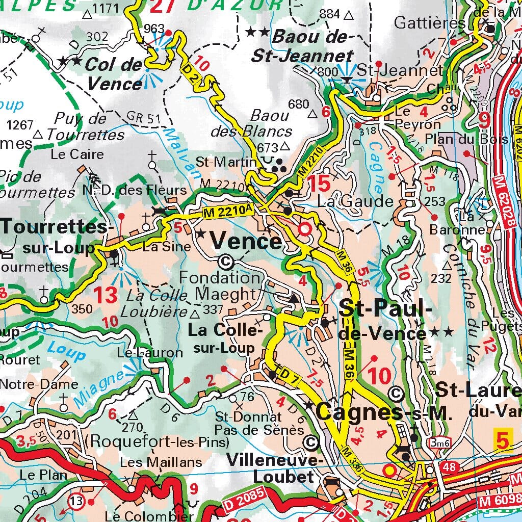 Carte départementale n° 341 - Alpes-Maritimes | Michelin carte routière Michelin